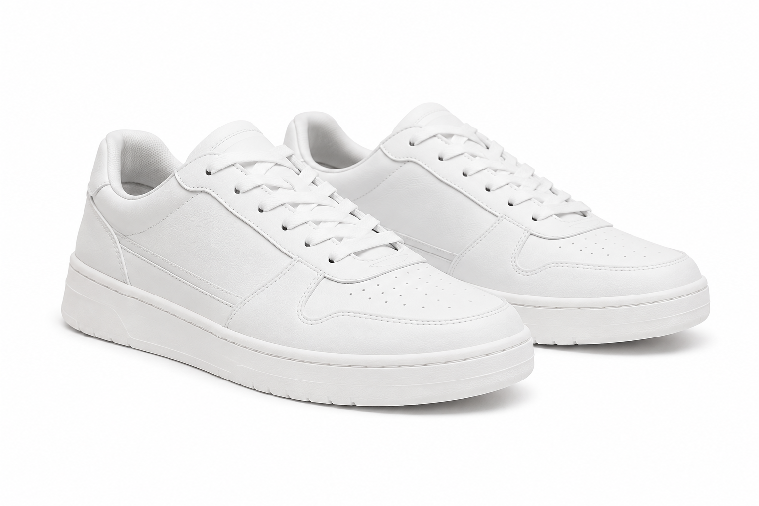 Cloud White Leather-Look Sneaker
