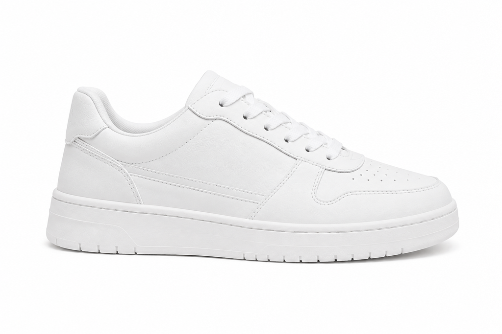 Cloud White Leather-Look Sneaker