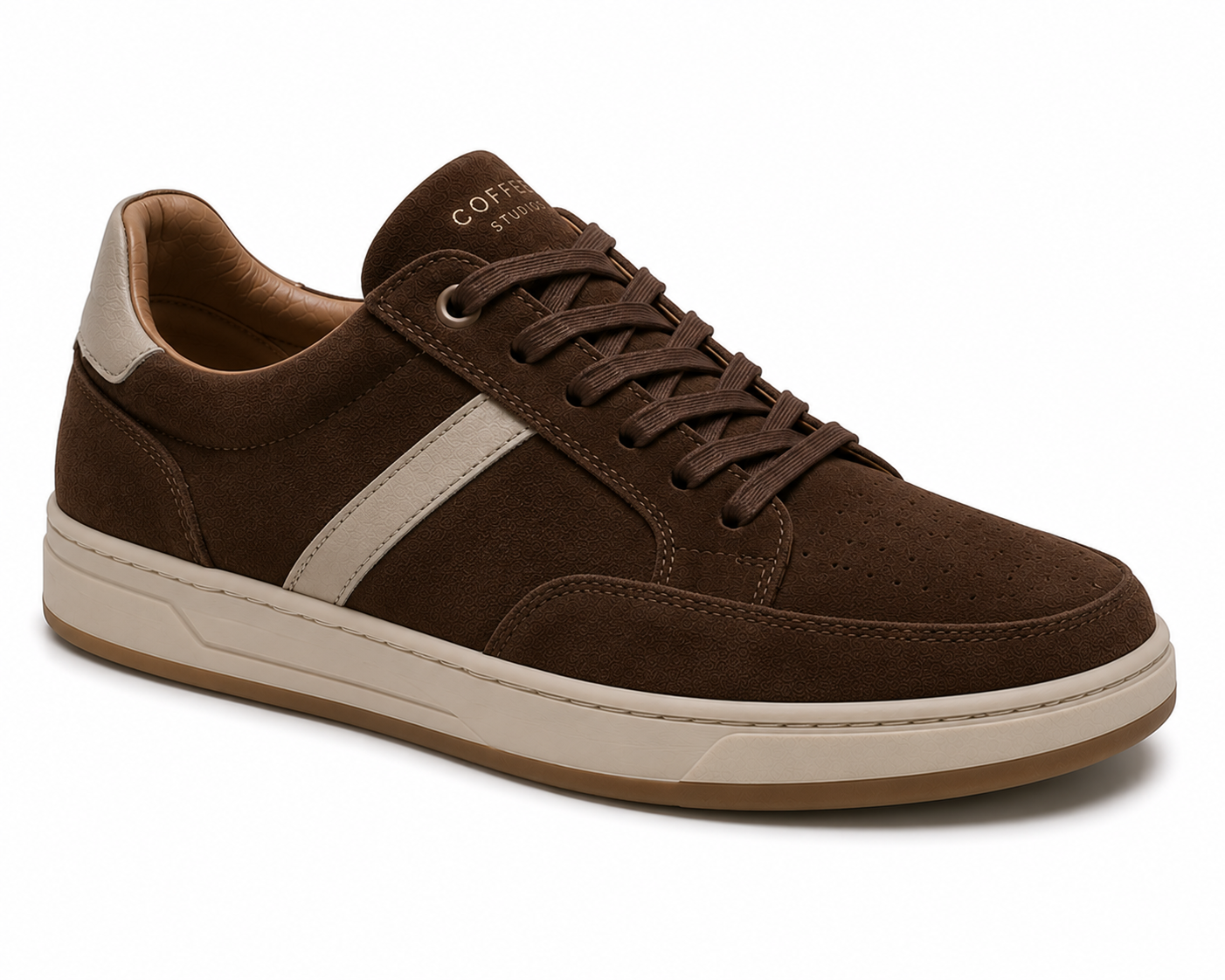 Coffee Suede-Look Sneaker